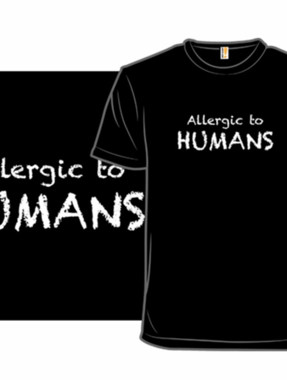 Allergic to Humans Black Graphic Tee - Unbranded